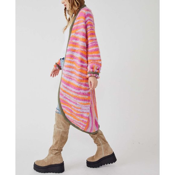 🎉LAST CHANCE🎉 NWT Free People Tiger Cardi / Pink Paradise Combo - Picture 2 of 7